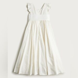 J crew Crewcuts Girls' flutter-sleeve dress ivory 8